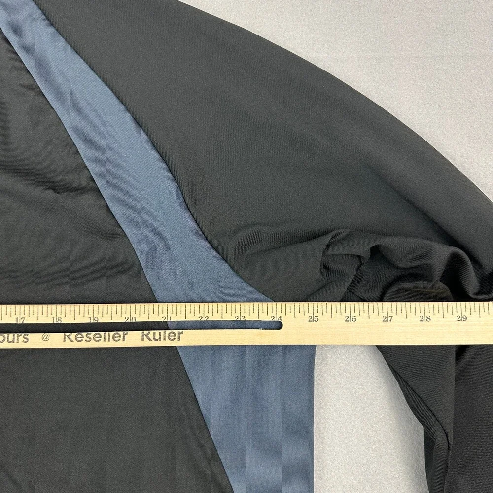 Adidas Golf Jacket Men XL Black Blue Solid 1/4 Zip Lightweight Stretch Pullover